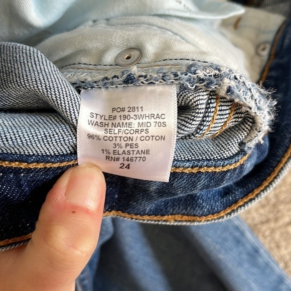 Re/Done Comfort Stretch High Rise Ankle Crop Jeans in Mid 70s Size 24 - Picture 13 of 13